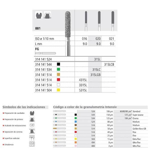 [IN0132] FG 4315L/6 881-019 FG DIAM. FINO 6ud.