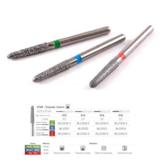 [ME0781] 878KM-012 FRESA FG DIAMANTE FIG 298 MEDIO 5 U.