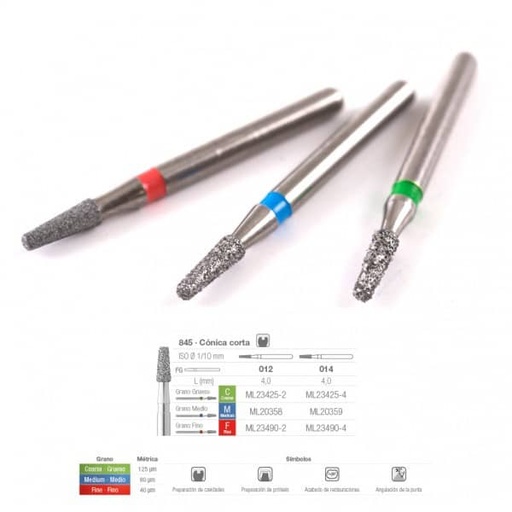 [ME0833] 845C-012 FRESA FG DIAMANTE FIG 168 GRUESO 5 U.