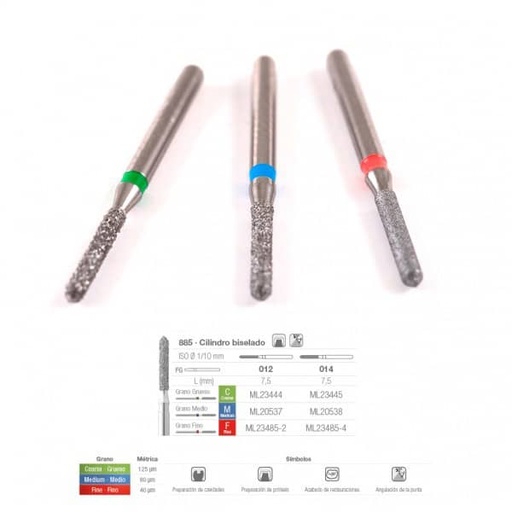 [ME0856] 885C-014 FRESA FG DIAMANTE FIG 130 GRUESO 5 U.