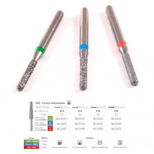 [ME0880] 856F-016 FRESA FG DIAMANTE FIG 198 FINO 5 U.