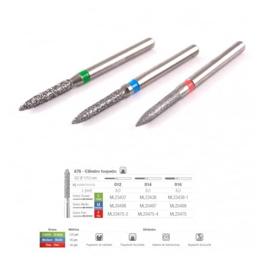 [ME0887] 878F-014 FRESA FG DIAMANTE FIG 289 FINO 5 U.