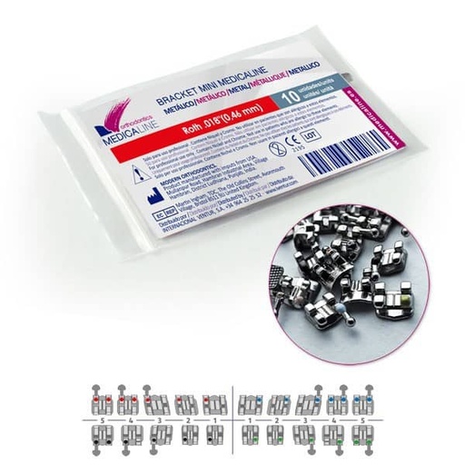 [ME0335] ML95136 Bracket ML metal Mini Roth .018 L5R Hook r