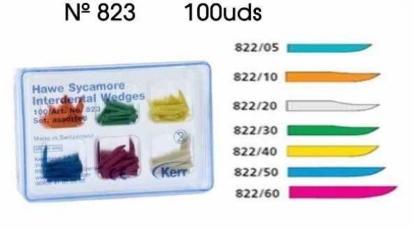 822-60 CUÑAS MADERA ROJAS 100ud.