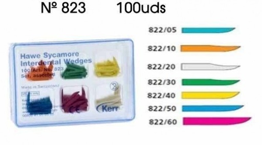 [HN0190] 822-60 CUÑAS MADERA ROJAS 100ud.