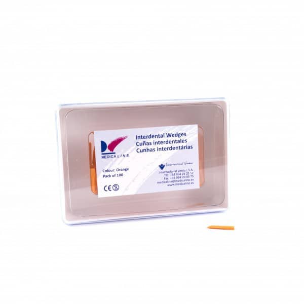 CUÑAS MADERA NARANJAS 100ud.