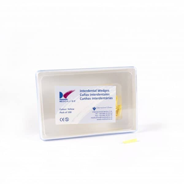 CUÑAS MADERA AMARILLAS 100u.