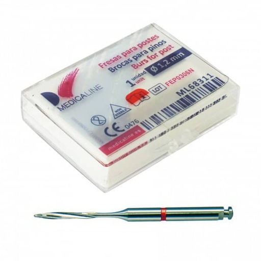 [ME1145] FRESAS PERNO ENDO POST 1,2mm.ROJO