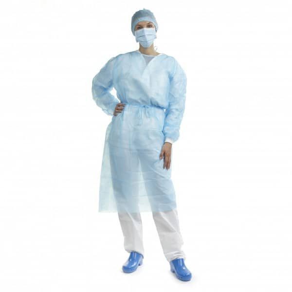 BATA HIDRORREPELENTE ESTERIL AZUL CON PUÑO 1ud.