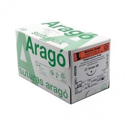 [AR0069] SUTURA A.POLIGLICOLICO TC-14 3/0 12ud.