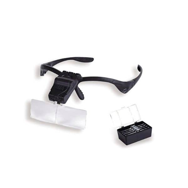 LUPAS BINOCOLARES C/MONTURA LED Y 5 LENTES