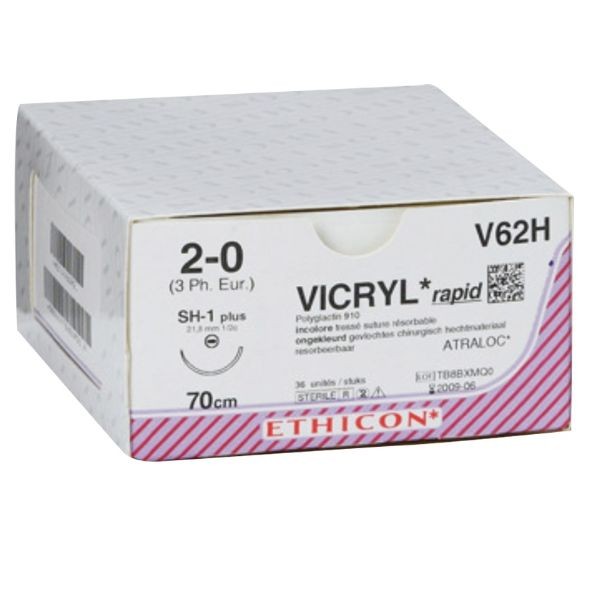SUTURA VICRYL RAPID 4/0 FS-3 3/8C 16mm 75cm 36ud.