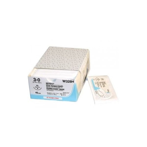 [ET0029] SUTURA MERSILK 3/0 X-1 1/2C 22mm 45cm 36ud.