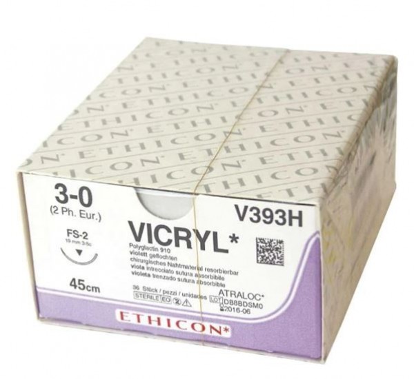 SUTURA VICRYL 5/0 FS-3 3/8C 16mm 75cm 12ud.