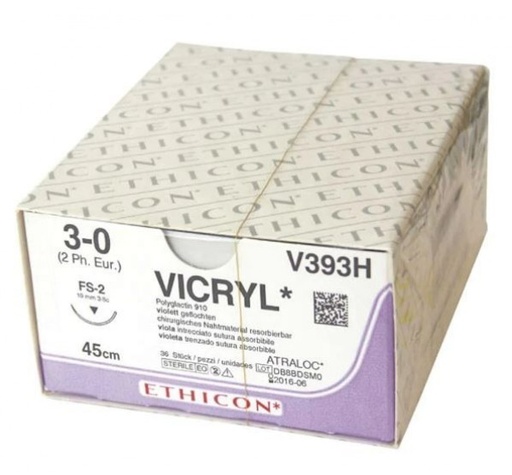 [ET0045] SUTURA VICRYL 3/0 FS-1 3/8C 24mm 70cm 36ud.