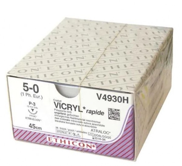 SUTURA VICRYL RAPID 5/0 P-3 3/8C - 13MM, 45CM 36UD