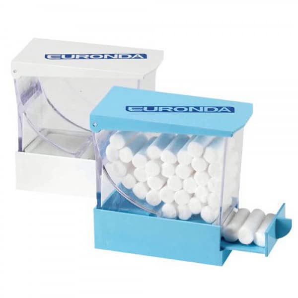 DISPENSADOR ROLLOS ALGODON BLANCO