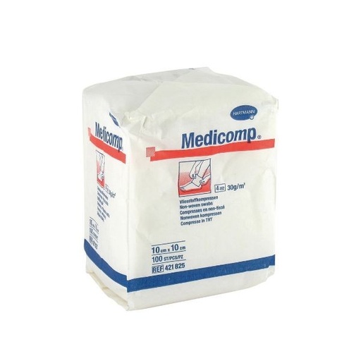 [HM0228] GASAS MEDICOMP NO ESTERILES 10X10 30G.4PL.100U.
