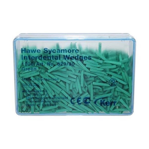 [HN0154] 829-30 CUÑAS MADERA VERDE 1000Uud.