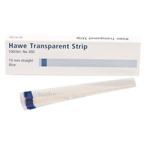 [HN0268] 692 TIRAS HAWE TRANSPARENTE 10x100. AZUL 100ud.