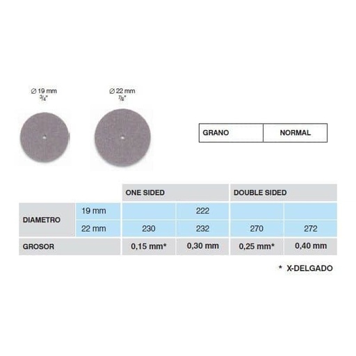 [HO0129] 232 DISCO ACERO CARBONO D.22MM.G.0,30MM. 1U.