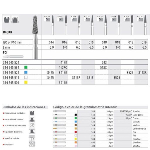 [IN0178] FG 3513/6 846KR-016 FG DIAM. FINO 6ud.