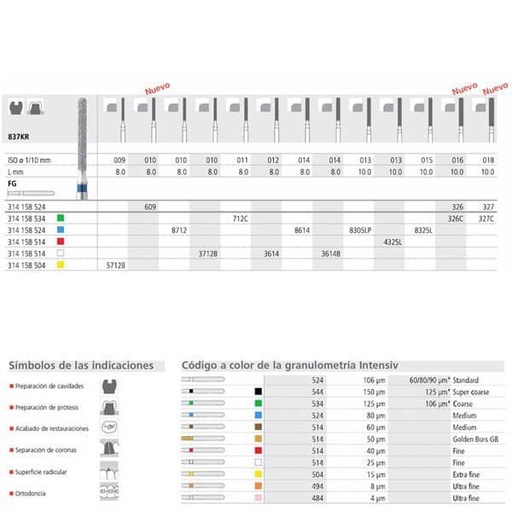 [IN0181] FG 3614/6 837KR-012 FG DIAM. FINO 6ud.