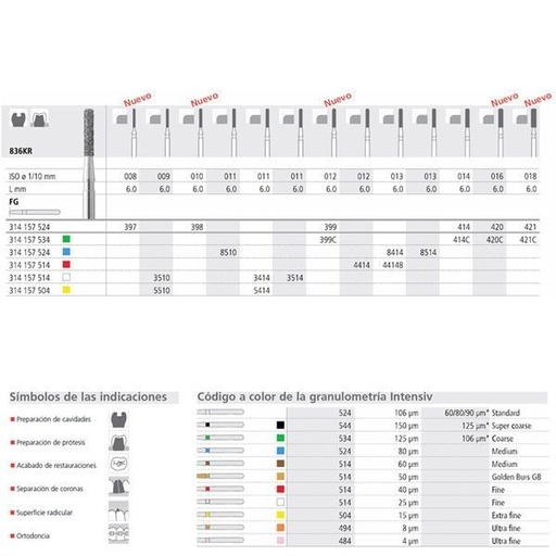 [IN0190] FG 4414B/6 836KR-013 FG DIAM. FINO 6ud.