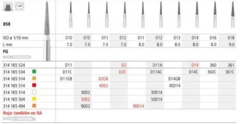 [IN0194] FG 30D2/6 858-011 FG DIAM. FINO 6ud.