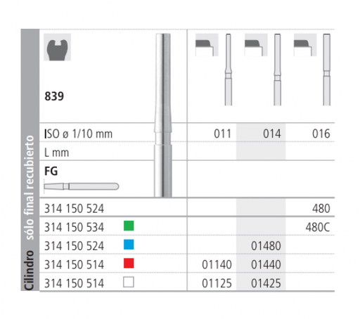 [IN0197] FG 01425/6 839-014 FG DIAM. FINO 6ud.