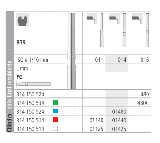 [IN0218] FG 01480/6 839-014 FG DIAM. FINO 6ud.