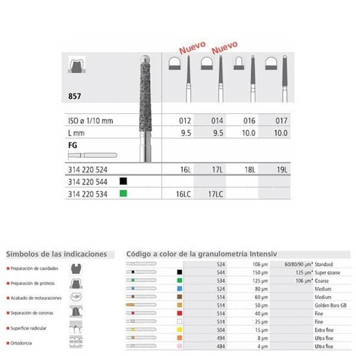 [IN0356] FG 19L/6  857-017 FG DIAM. MEDIO 6ud.