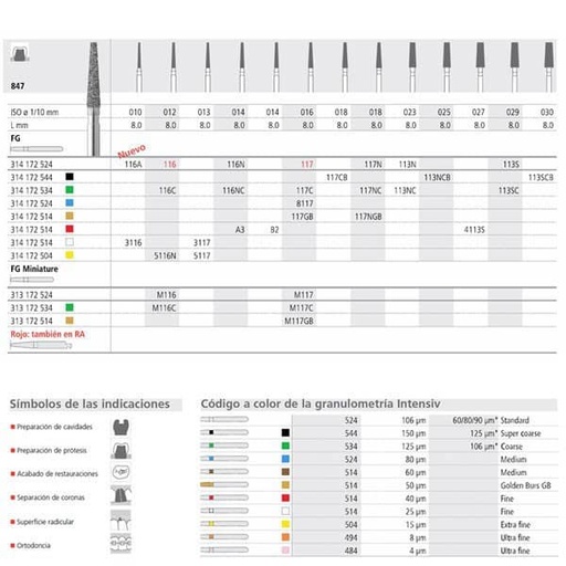 [IN0363] FG 116N/6  847-014 FG DIAM. MEDIO 6ud.