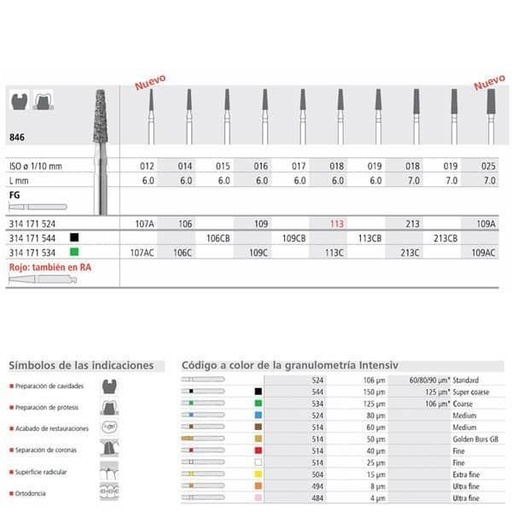 [IN0386] FG 109/6  846-016 FG DIAM. MEDIO 6ud.