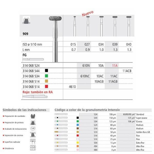 [IN0451] FG 10A/6  909-034 FG DIAM. MEDIO 6ud.