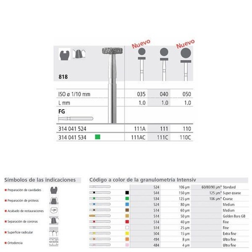 [IN0452] FG 111/6 818-040 FG DIAM. MEDIO 6ud.