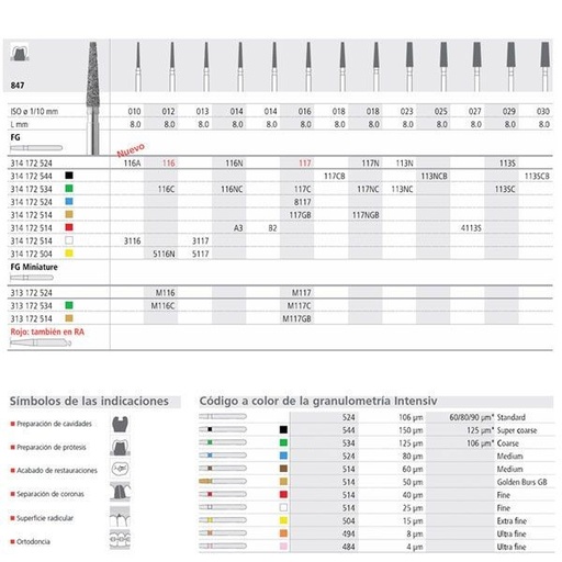 [IN0474] FG 8117/6 847-016 FG DIAM. MEDIO 6ud.