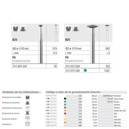 [IN0506] FG 102/6  825-042 FG DIAM. MEDIO 6ud.