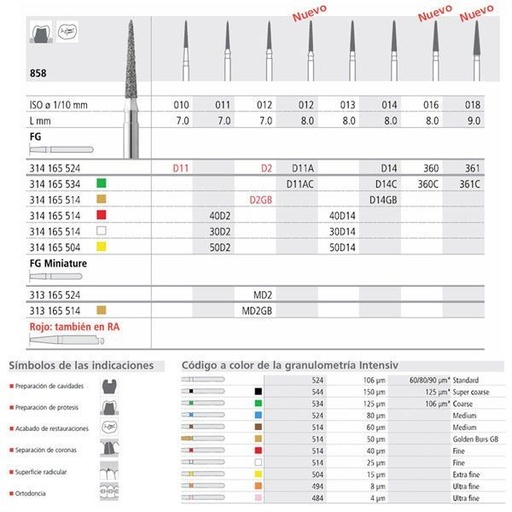 [IN0793] RA 40D2/6 858-011 RA DIAM. FINO 6ud.