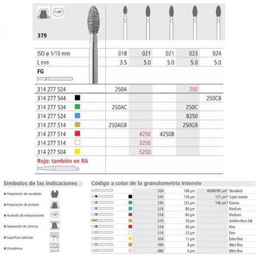 [IN0808] RA 5250/6 379-021 RA DIAM. X-FINO 6ud.