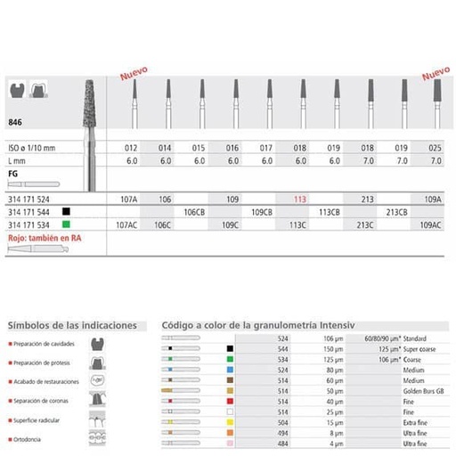 [IN0926] FG 113/6 C 846-018 FG DIAM. GRUESO 6ud.