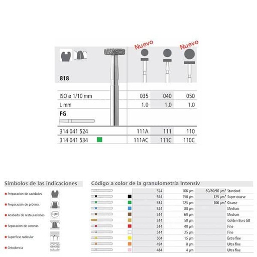 [IN0968] FG 111/6 C 818-040 FG DIAM. GRUESO 6ud.