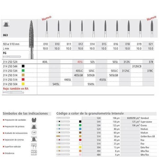 [IN0989] FG 505L/6 C 863-016 FG DIAM. GRUESO 6ud.