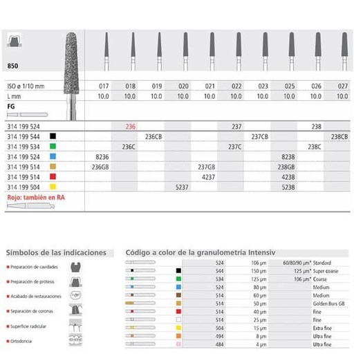 [IN1069] FG 238/6 CB 850-027 FG DIAM. S-GRUESO 6ud.