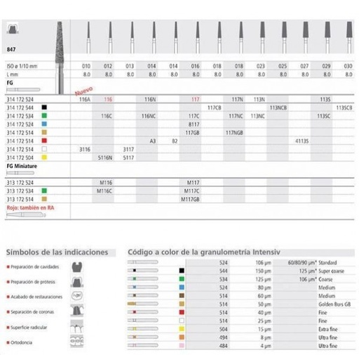 [IN1106] FG 116/6 CB 847-013 FG DIAM. S-GRUESO 6ud.