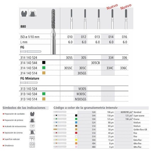 [IN1117] FG 305S/6 CB 880-011 FG DIAM. S-GRUESO 6ud.