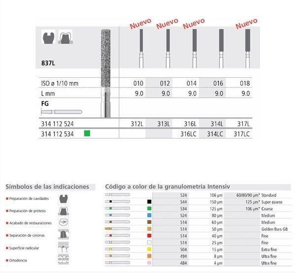 FG 314L/6 CB 837L-017 FG DIAM. S-GRUESO 6ud.