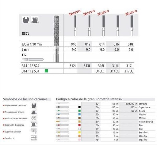 [IN1118] FG 314L/6 CB 837L-017 FG DIAM. S-GRUESO 6ud.