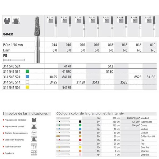 [IN1195] FG 5417R/6 846KR-014 FG DIAM. X-FINO 6ud.