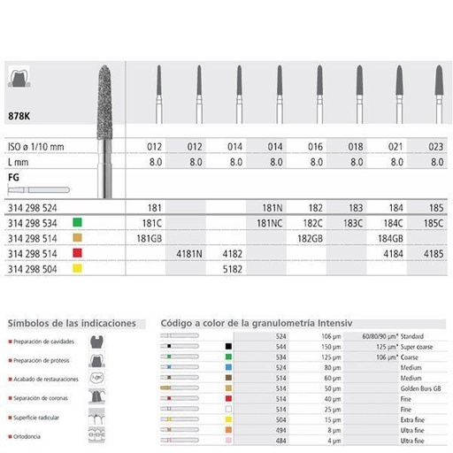 [IN1542] FG 181/6 CB 878K-013 FG DIAM. S-GRUESO 6ud.
